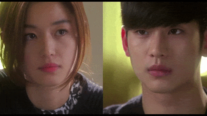 Beso entre Song Yi y Do Ming Joon en el Kdrama My Love from the star
